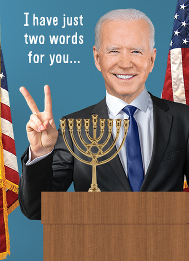 Two Words Hanukkah Funny Political Card Cover