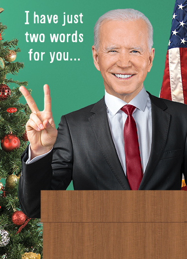 Two Words XMAS Funny Political Card Cover