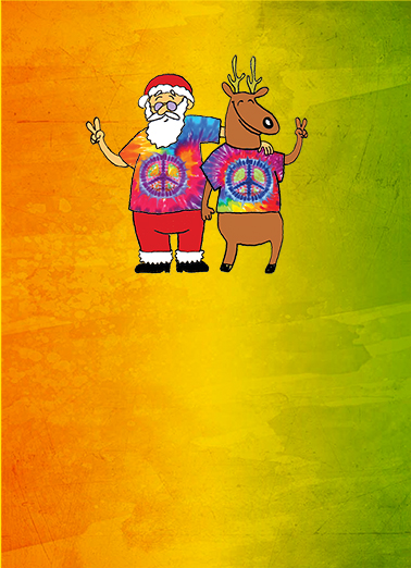 Tye Dye Deer Christmas Ecard Cover