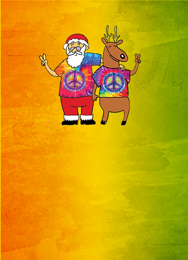 Tye Dye Deer Christmas Card Cover