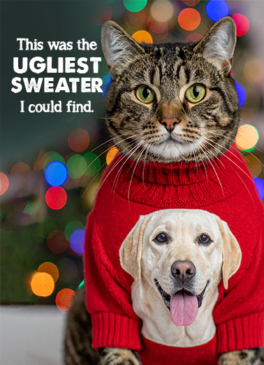 Ugliest Sweater - Funny Christmas Card to personalize and send.