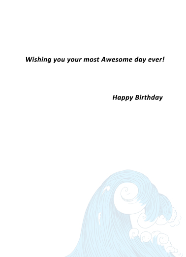 Unicorn Shark Surf Birthday Card Inside