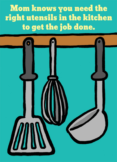 Utensils For Any Mom Ecard Cover