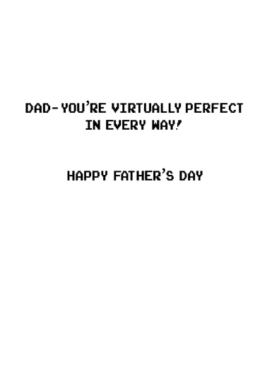 VR Dad For Dad Card Inside