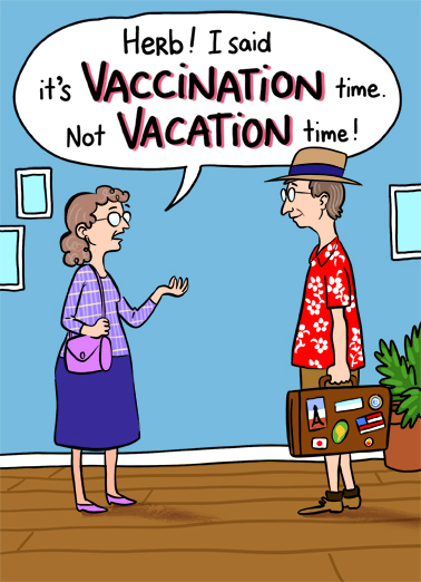 Vaccination Time Cartoons Card Cover