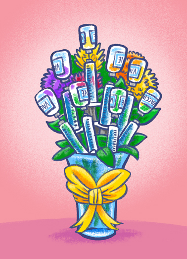 Vaccine Bouquet Mom From Grandkids Ecard Cover