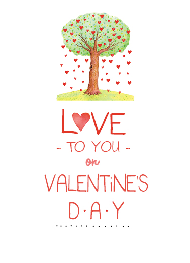 Val Love Tree Valentine's Day Card Cover