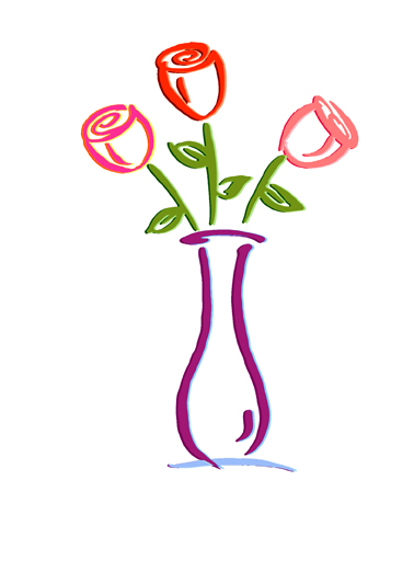 Val Rose Vase Valentine's Day Ecard Cover