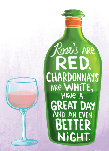 Valen Wine's Day Wine Card Cover