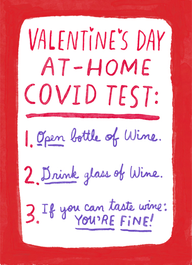 Valentine Covid Test Valentine's Day Ecard Cover