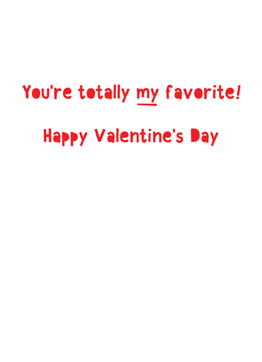 Valentine Favorite Candy Hearts Card Inside