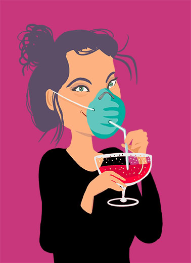Valentine Mask Straw Pandemic Card Cover