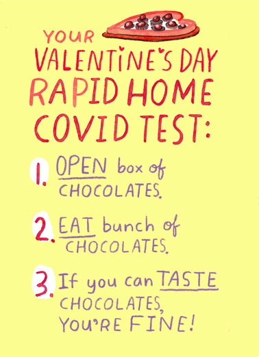 Valentine Rapid Test Chocolate Ecard Cover