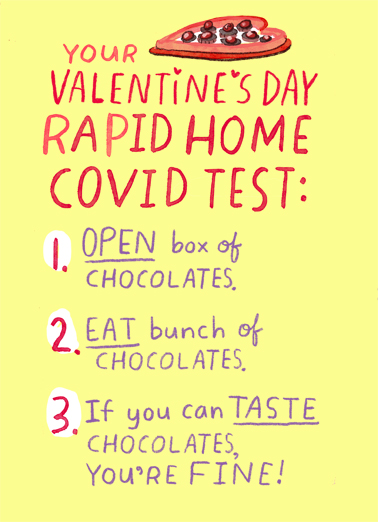 Valentine Rapid Test Valentine's Day Ecard Cover