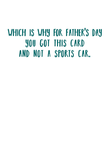 Value of a Dollar Dad  Card Inside