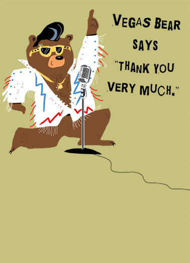 Vegas Bear Thank You Card Cover