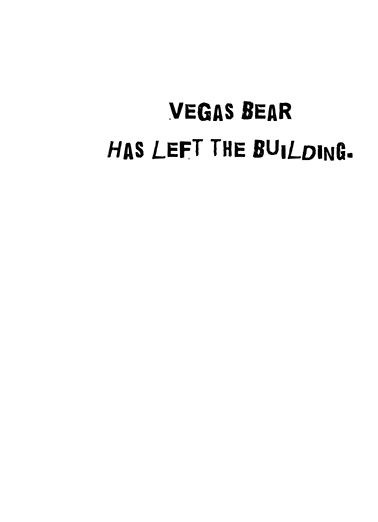 Vegas Bear Thank You Card Inside