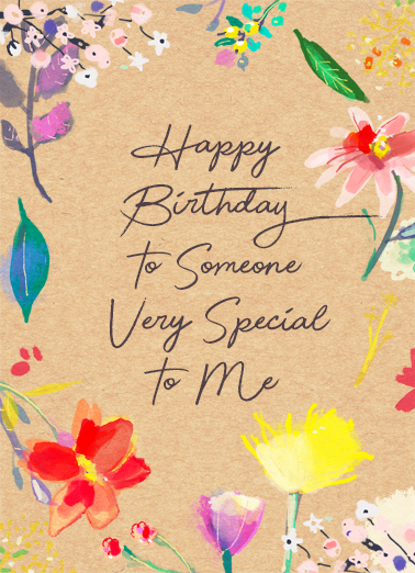 Very Special to Me Flowers Card Cover