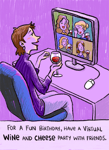 Virtual Wine and Cheese Drinking Ecard Cover