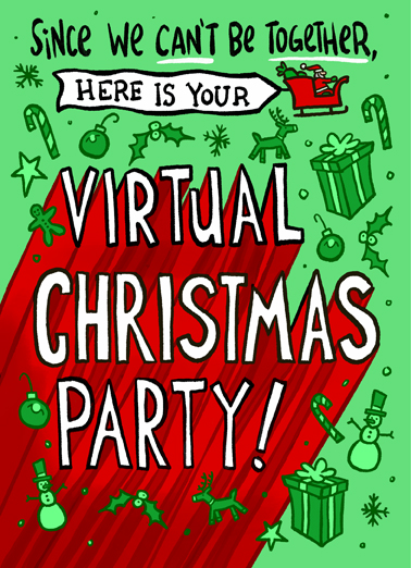 Virtual Xmas Party Christmas Card Cover