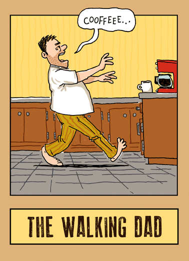Walking Dad Illustration Card Cover