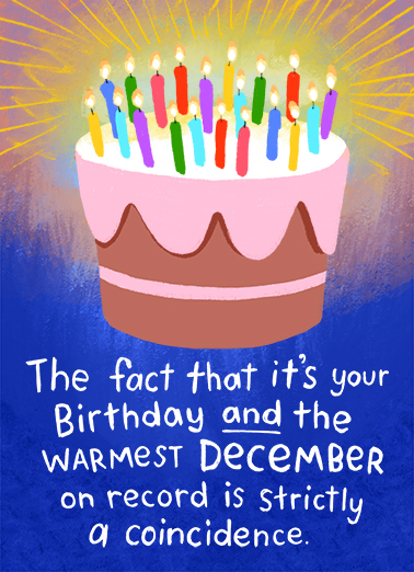 Warmest December December Birthday Card Cover
