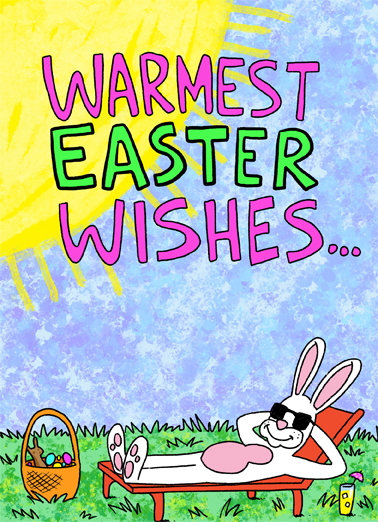 Warmest Easter Wishes Illustration Ecard Cover