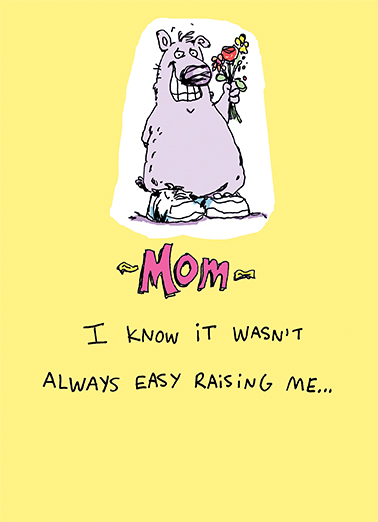 Wasn't Easy For Mom Ecard Cover