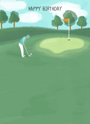 Watercolor Golf Birthday  Card Cover