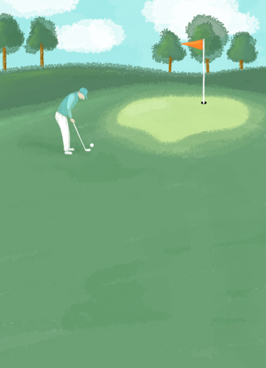 Watercolor Golf Father's Day Illustration Card Cover