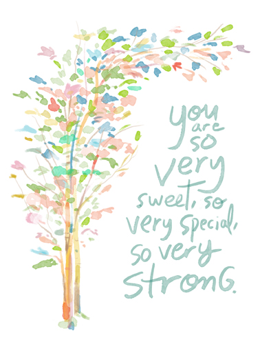 Watercolor Tree Birthday Ecard Cover