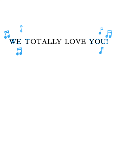 We Totally Love You NY New Year's Card Inside