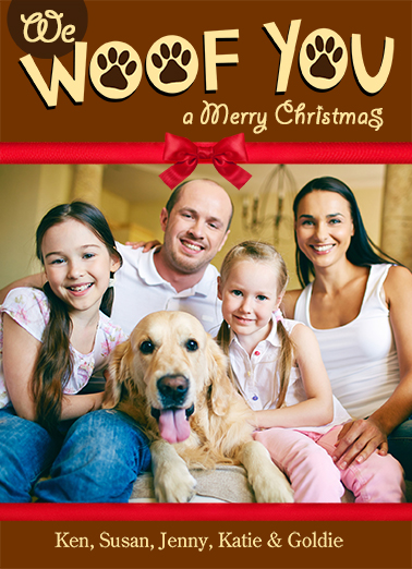 We Woof You Vert Christmas Card Cover