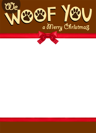 We Woof You Vert Christmas Card Cover