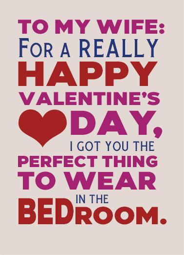 Wear in the Bedroom Valentine's Day Card Cover