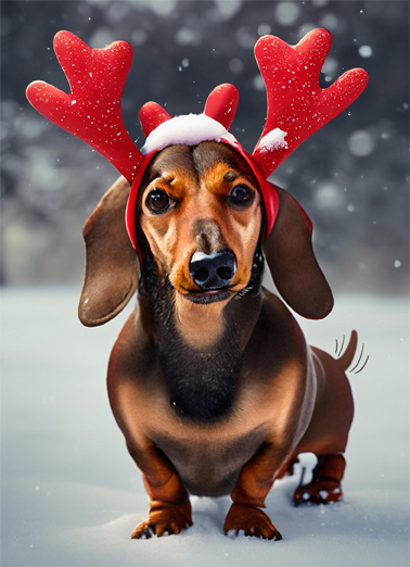 Weiner Dog Xmas - Funny Christmas Card to personalize and send.
