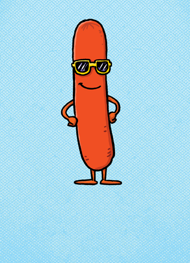 Weiner Hot Dog 5x7 greeting Ecard Cover