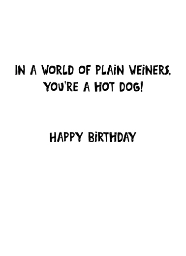Weiner Hot Dog Naughty Card Inside