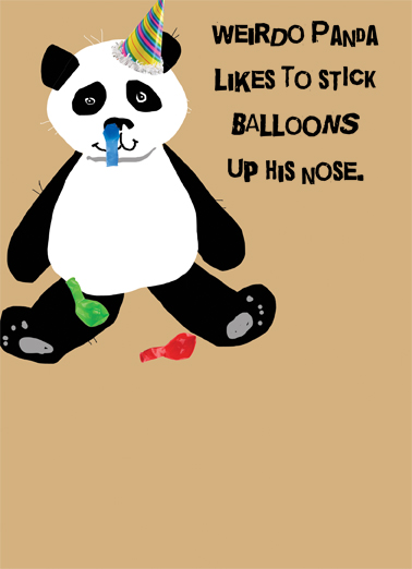 Weirdo Panda 5x7 greeting Card Cover