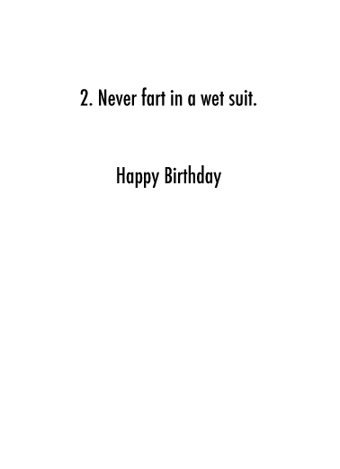 Wetsuit BDAY Birthday Card Inside