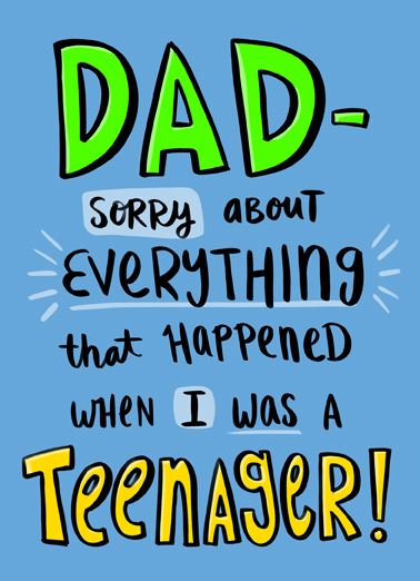 When I was a Teenager Father's Day Ecard Cover
