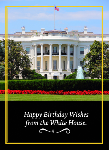 White House Birthday Wishes Funny Political Card Cover