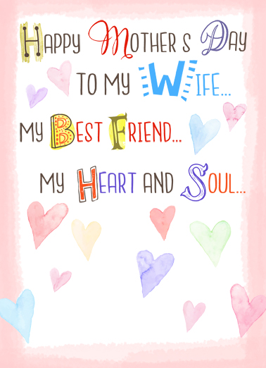 Wife Friend Heart Soul Mother's Day Ecard Cover