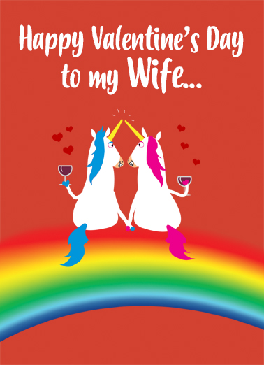 Wife Unicorn Val Valentine's Day Card Cover