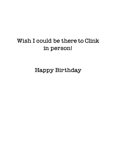 Wine Clink Distance Birthday Ecard Inside