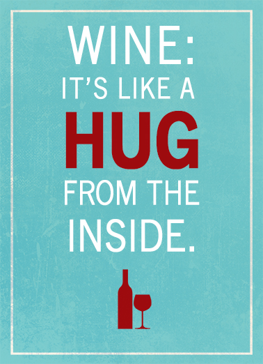 Wine Hug Hi National Hug Day Card Cover