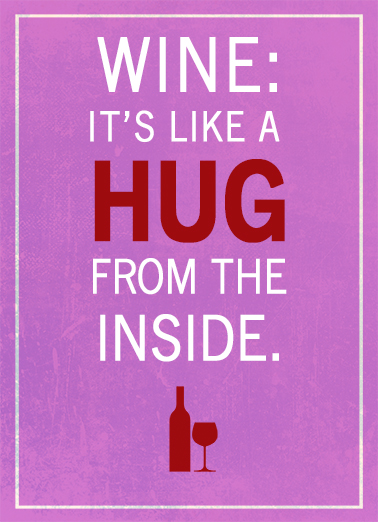 Wine Hug val For Her Card Cover