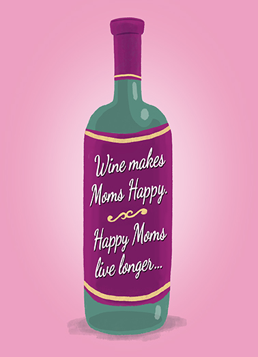 Wine Makes MOM Happy Mother's Day Ecard Cover