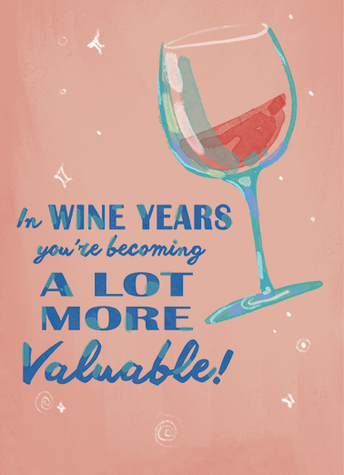 Wine Years Birthday Card Cover