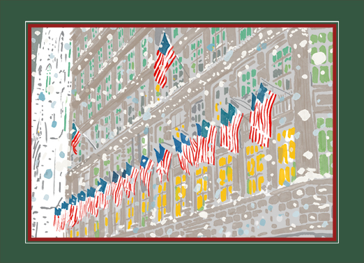 Winter City Flags cf Christmas Card Cover